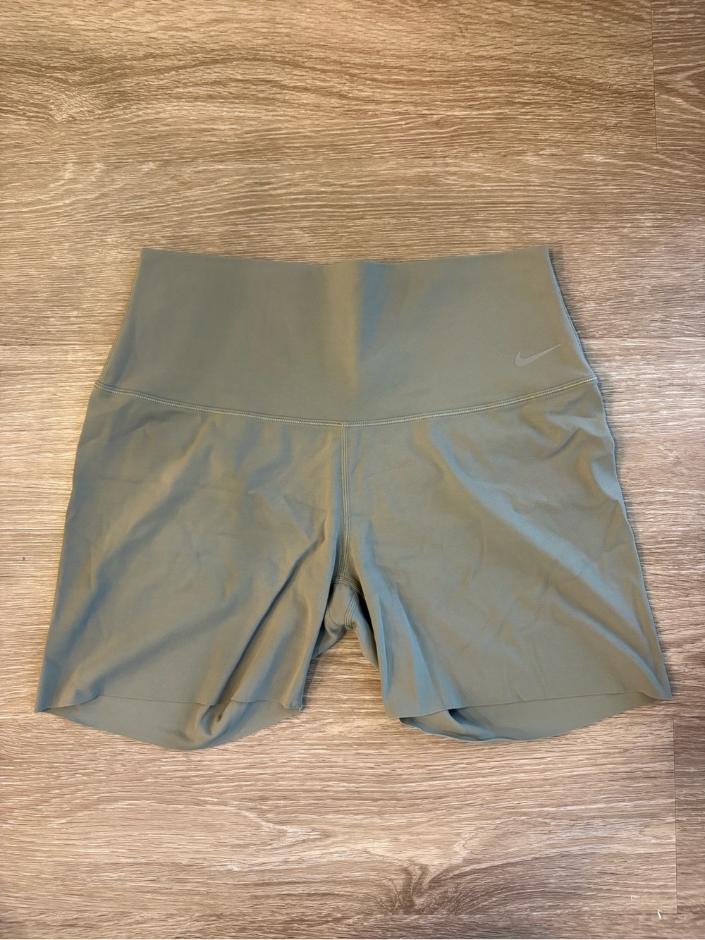 Nike Women's Olive Green High-Rise Athletic Shorts